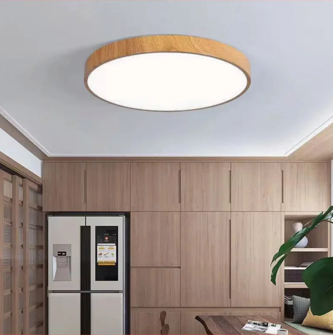 Elegant Nordic LED Ceiling Light with Wood Accent