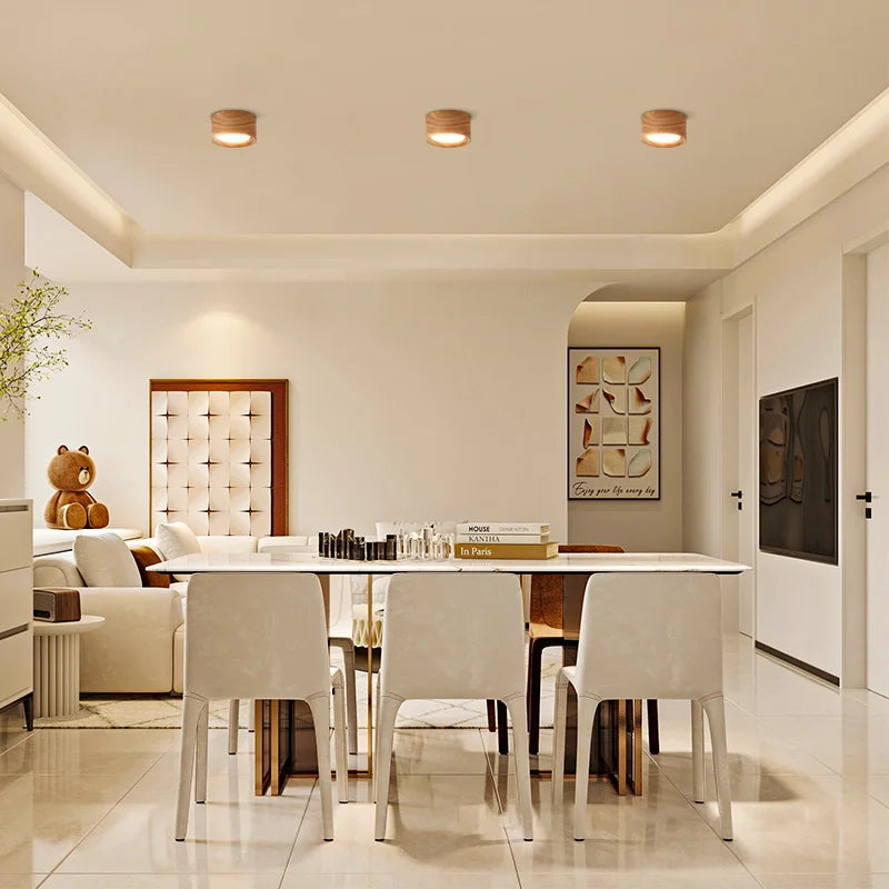 GX53 Downlight Wooden Ceiling Lamp 220V Indoor Decor Lamps Room Lighting Living Room Corridor LED Down Lights for Street Bedroom